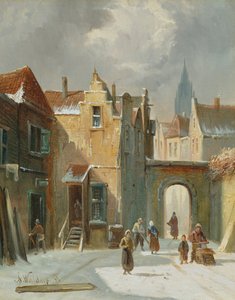 Escena de calle en invierno de Anthonie Waldorp
